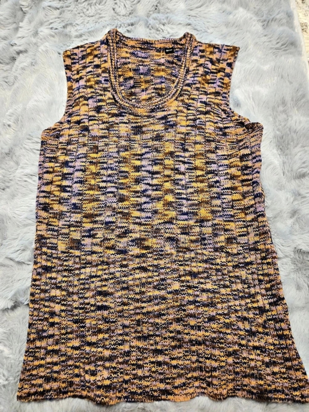 Authentic True Vintage Space Dye Marled Knit Sweater Vest - Unisex XS/S